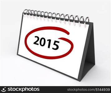 Calendar with the year 2015 circled in red