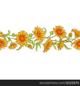 calendula flower vector pattern. calendula flower vector pattern on white background