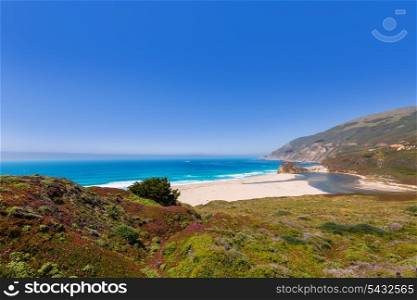 California beach in Big Sur in Monterey Pacific Highway along State Route 1 US