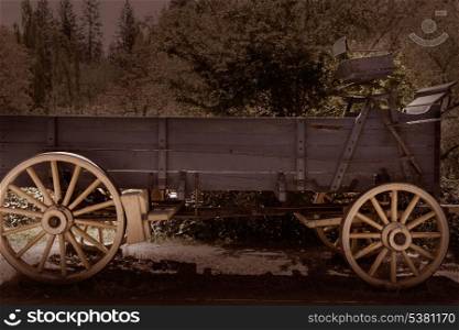 California Columbia carriage in a real old Western Gold Rush Town in USA