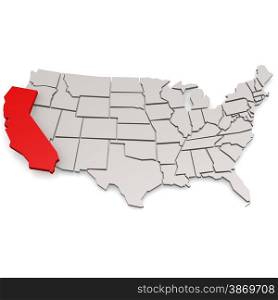 California map image with hi-res rendered artwork that could be used for any graphic design.. California