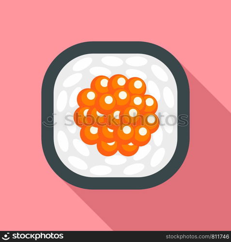 California sushi roll icon. Flat illustration of california sushi roll vector icon for web design. California sushi roll icon, flat style