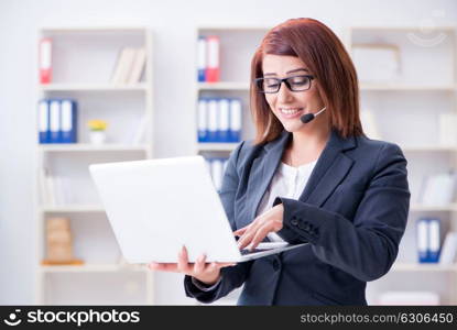 Call center operator working with clients