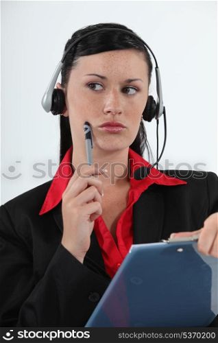 Call centre agent considering her options