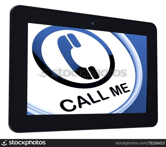 Call Me Tablet Showing Talk or Chat