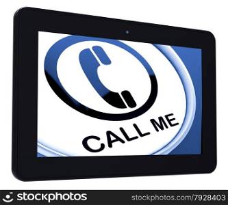 Call Me Tablet Showing Talk or Chat