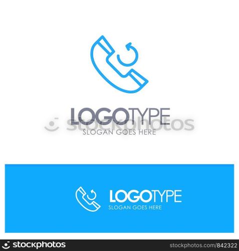 Call, Phone, Callback Blue outLine Logo with place for tagline