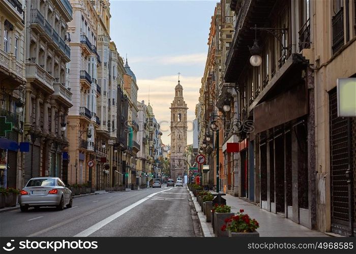 Calle de la Paz street of Valencia in Spain