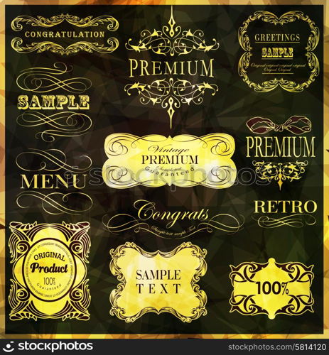 calligraphic design elements and page decoration vector set. calligraphic design elements