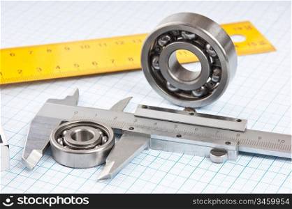 callipers with bearing on graph paper