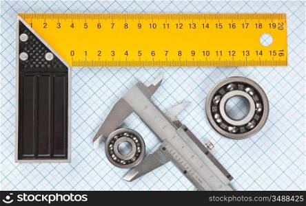callipers with bearing on graph paper