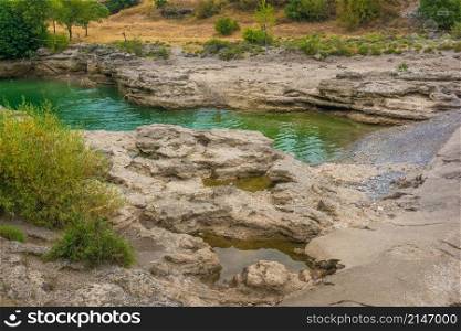 Calm Cijevan river near Niagara falls in Montenegro. Calm Cijevan river