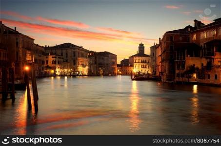Calm morning on Grand Canal in Venice, Italy