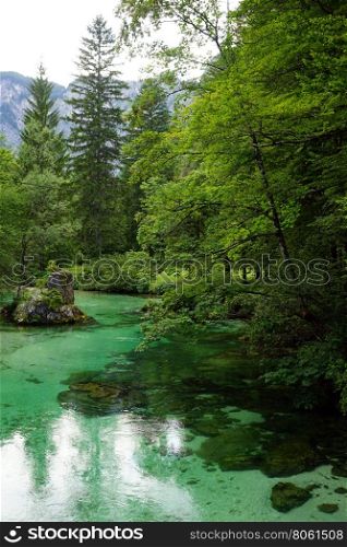 Calm river in Triglav national park, Slovenia