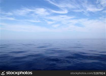 Calm sea blue water ocean sky horizon scenics in Mediterranean