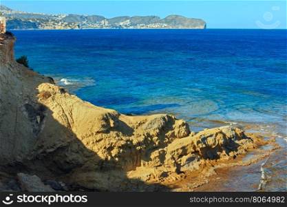 Calp town summer coastline at Costa Blanca (Valencia), Spain
