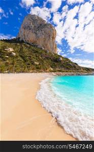 Calpe Cala el Raco beach in Mediterranean Alicante of Spain