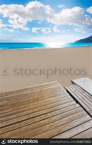 Calpe playa Arenal Bol beach near Penon de Ifach at Alicante spain