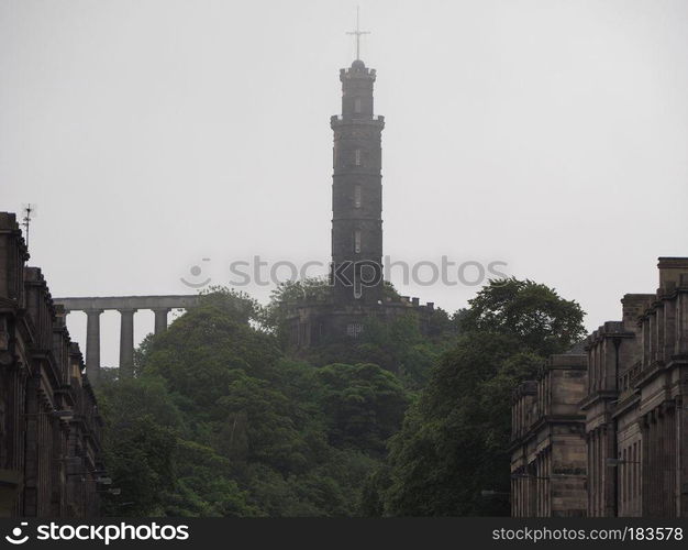 Calton Hill and its monuments in Edinburgh, UK. Calton Hill in Edinburgh