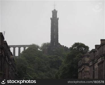 Calton Hill and its monuments in Edinburgh, UK. Calton Hill in Edinburgh