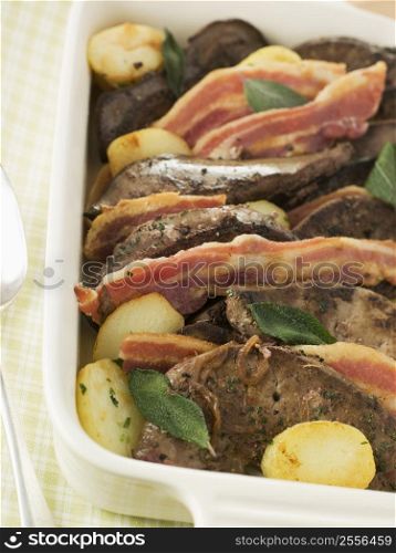 Calves Liver Bacon and Saute potatoes