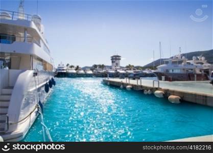 Calvia Puerto Portals Nous luxury yachts in Majorca Balearic Island from Spain