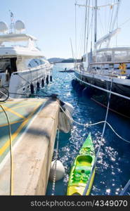 Calvia Puerto Portals Nous luxury yachts in Mallorca Balearic island from Spain