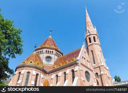 Calvinist Church with beautiful roof plates in Budapest, Hungary. Calvinist Church with beautiful roof plates Budapest, Hungary