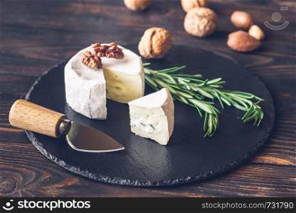 Cambozola cheese with rosemary and nuts