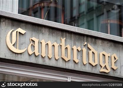 Cambridge sign in Cambridge, Massachusetts, USA