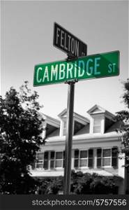 Cambridge street st in Cambridge Massachusetts USA