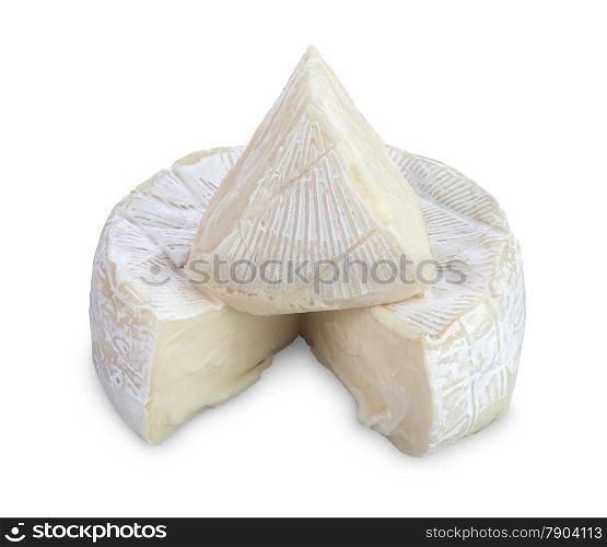 Camembert cheese isolated on a white background
