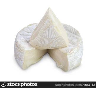 Camembert cheese isolated on a white background