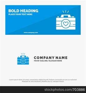 Camera, Cam, Videogame, Images, Couple Photography SOlid Icon Website Banner and Business Logo Template