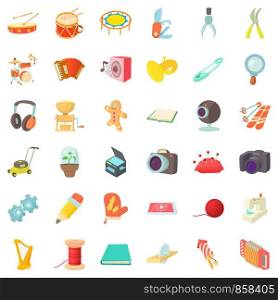 Camera icons set. Cartoon style of 36 camera vector icons for web isolated on white background. Camera icons set, cartoon style