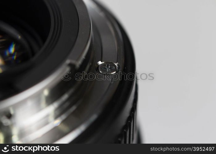 Camera lens close-up