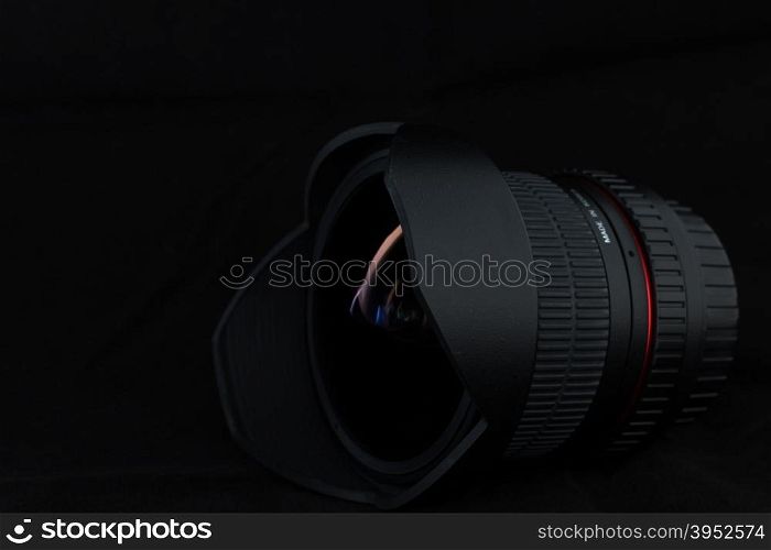 Camera lens details close-up isolated
