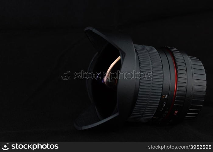 Camera lens details close-up isolated