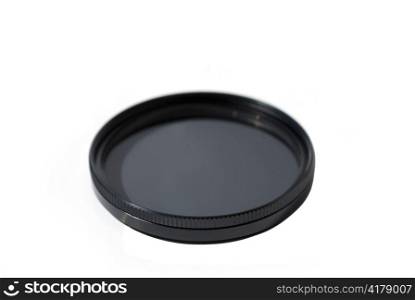 camera lens filter isolated on white background