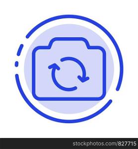 Camera, Refresh, Basic, Ui Blue Dotted Line Line Icon