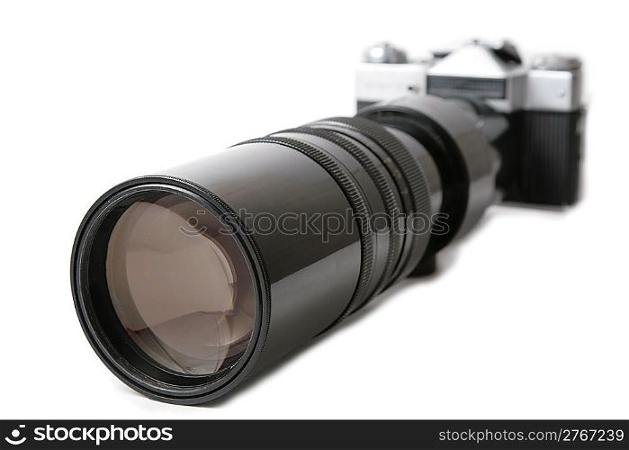 Camera with large lens
