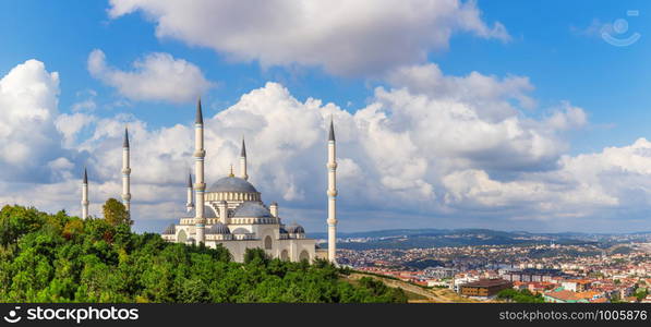 Camlica Mosque and Istanbul skyline, beautiful panorama.. Camlica Mosque and Istanbul skyline, beautiful panorama