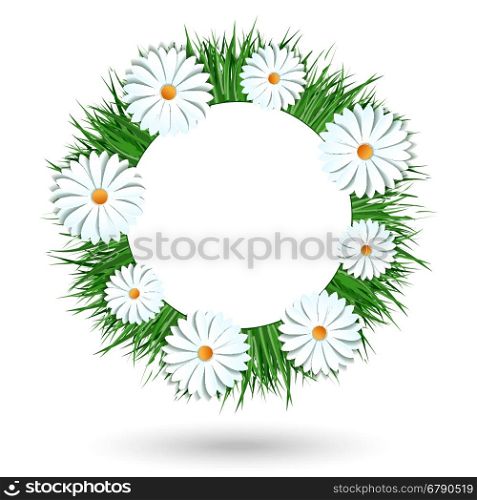 Camomile wreath isolated on white background. Camomile wreath vector icon isolated on white background