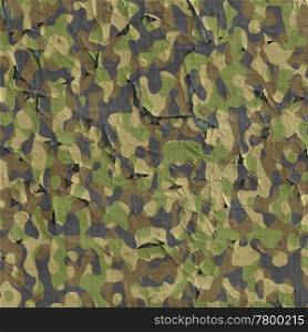 camouflage material. image of old flaking and peeling camouflage material