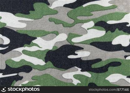 Camouflage pattern on fabric