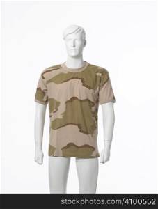 camouflage t-shirt isolated on white
