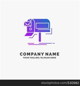 campaigns, email, marketing, newsletter, mail Purple Business Logo Template. Place for Tagline.. Vector EPS10 Abstract Template background