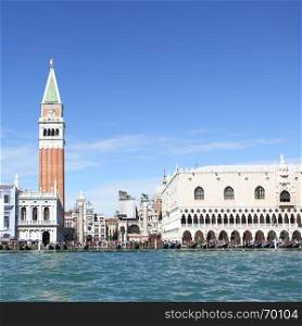 Campanile and Doge's palace on San Marco square in Venice