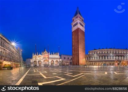 Campanile and Piazza San Marco in the Morning, Venice, Italy