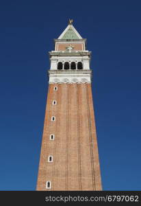 Campanile San Marco (meaning St Mark church steeple) in St Mark square in Venice, Italy